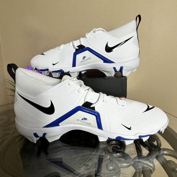 Nike Alpha Menace 3 Shark Football Cleats White Blue Men's Size 13 CV0582-101 - Picture 3 of 8
